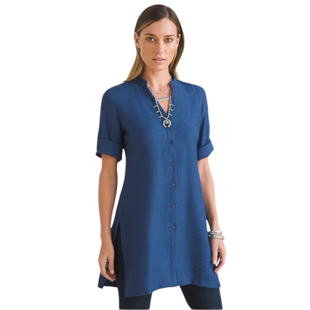 Chico’s Grosgrain Trim Tunic Top